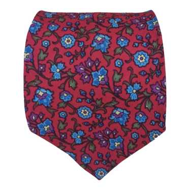 Kenzo KENZO PARIS Red Floral Silk Tie ITALY 58"/ … - image 1