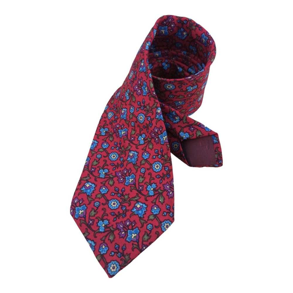 Kenzo KENZO PARIS Red Floral Silk Tie ITALY 58"/ … - image 2