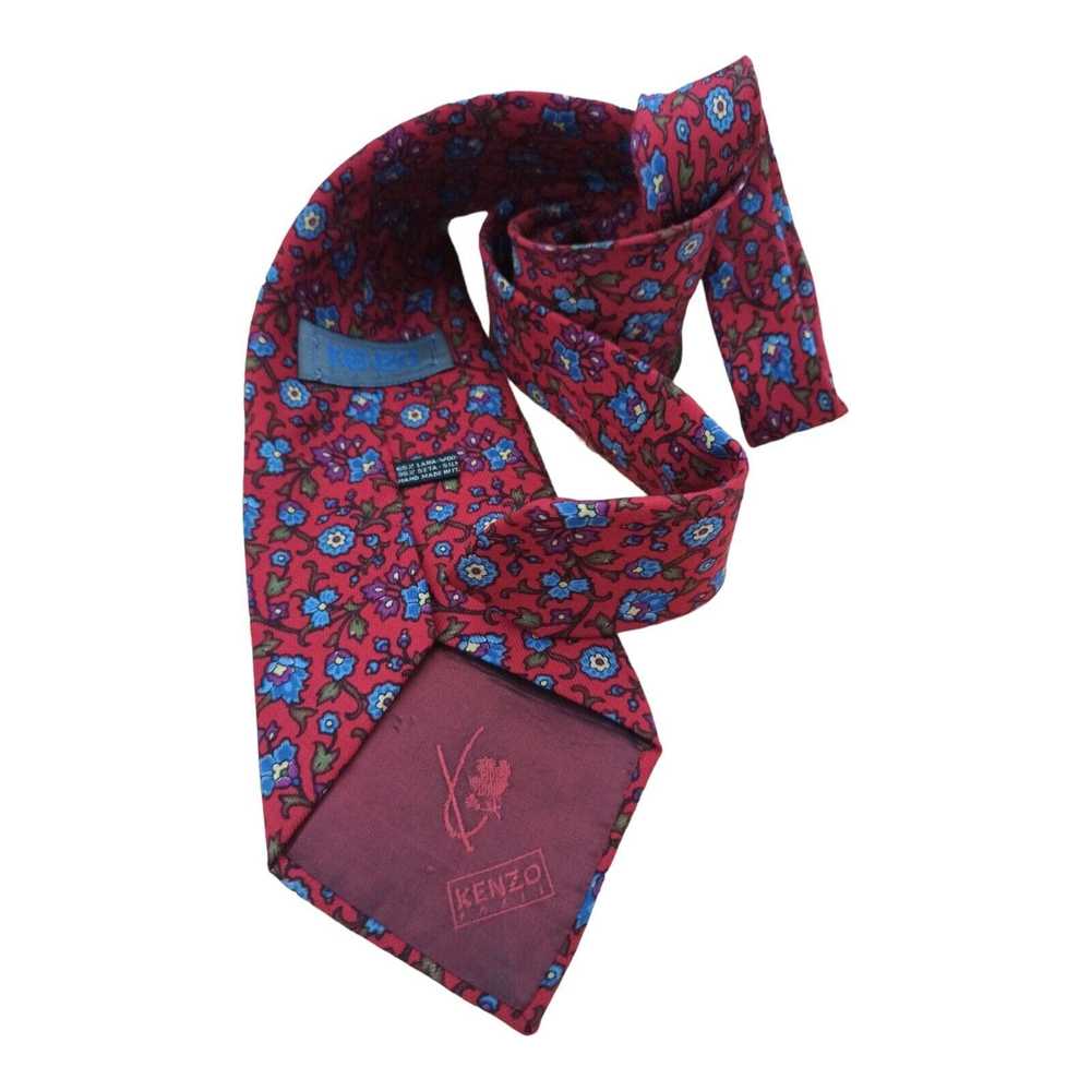 Kenzo KENZO PARIS Red Floral Silk Tie ITALY 58"/ … - image 8