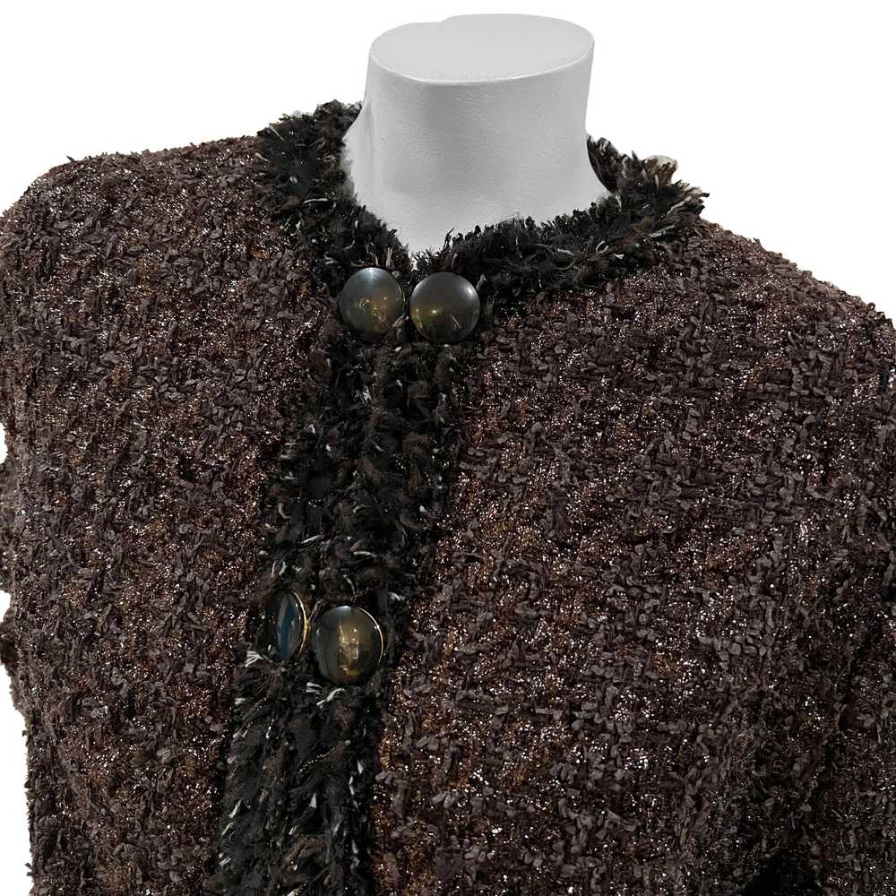 Brown Wool Blend Tweed Skirt Suit - image 3