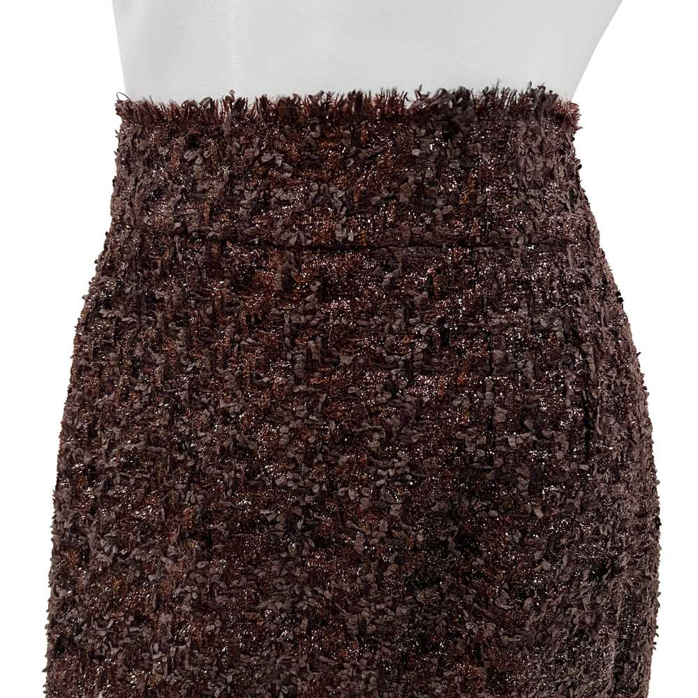Brown Wool Blend Tweed Skirt Suit - image 4