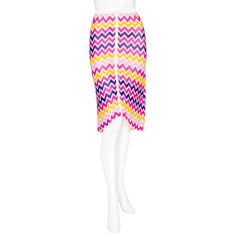 Chevron Knit Button Skirt - image 1