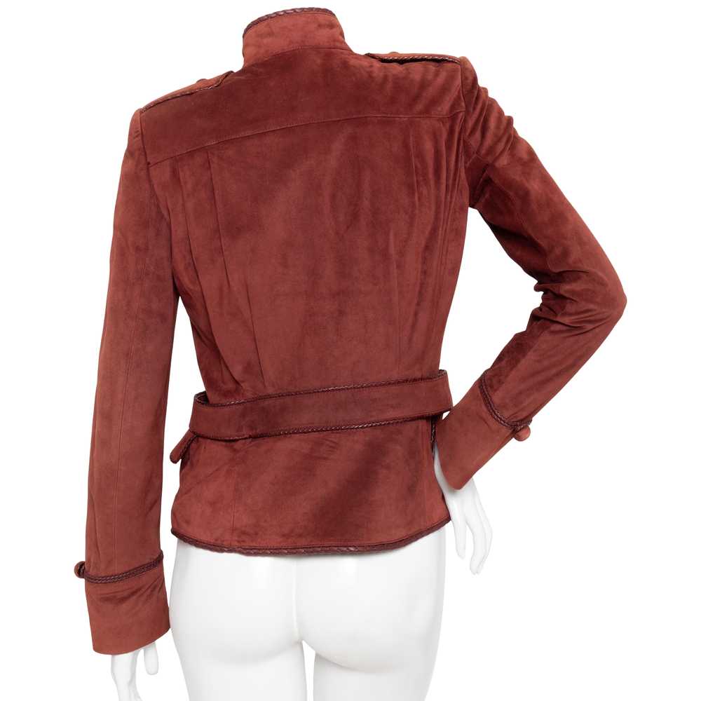 Early 2000s Burgundy Suede Whipstitch Jacket - image 2