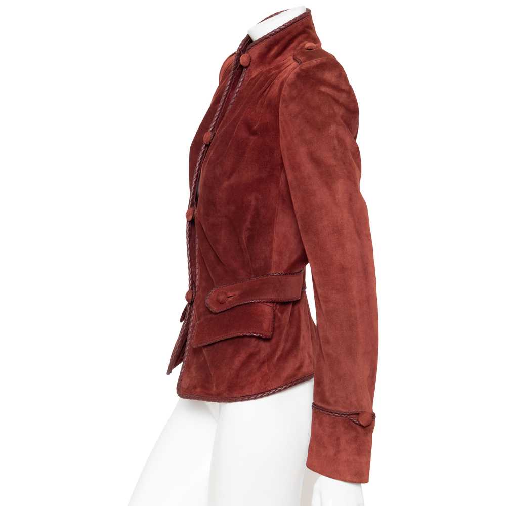 Early 2000s Burgundy Suede Whipstitch Jacket - image 4