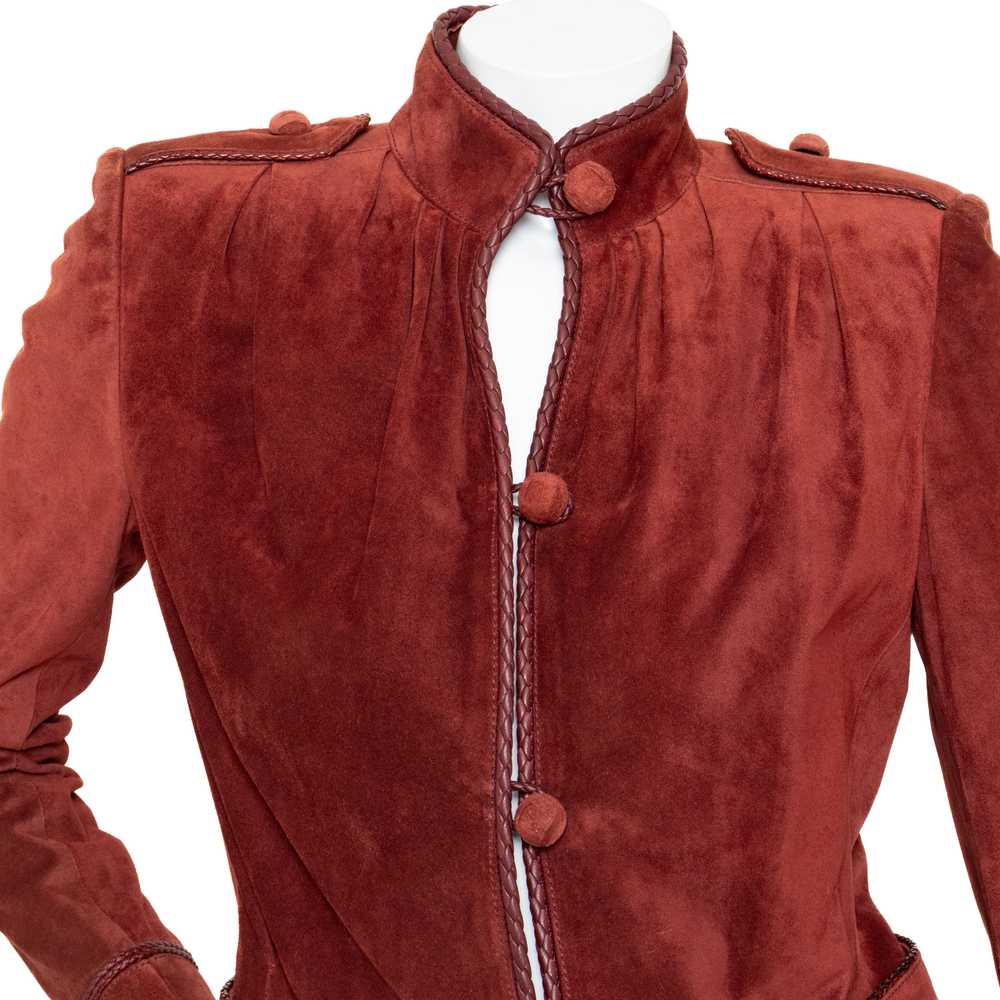 Early 2000s Burgundy Suede Whipstitch Jacket - image 5