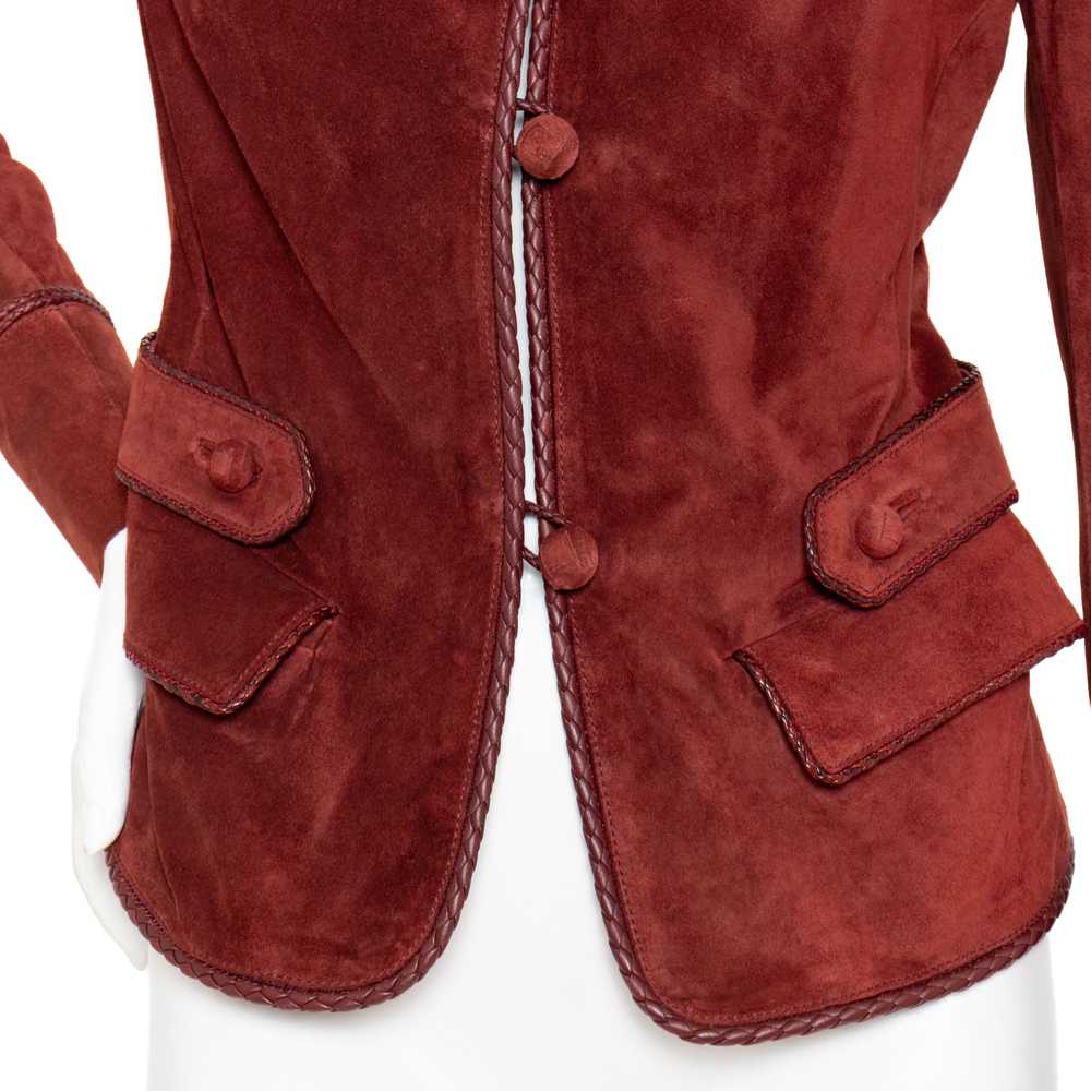 Early 2000s Burgundy Suede Whipstitch Jacket - image 6