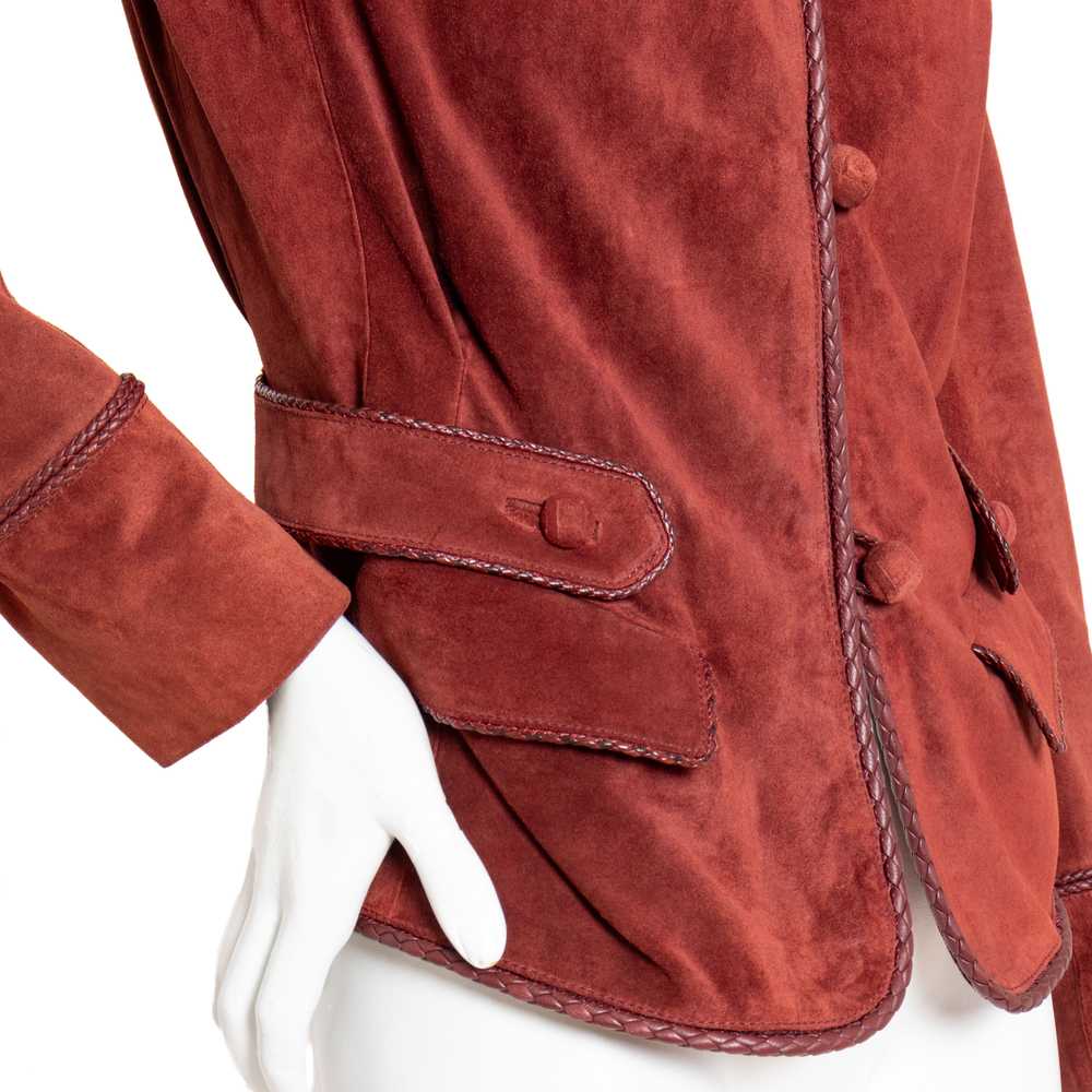 Early 2000s Burgundy Suede Whipstitch Jacket - image 7