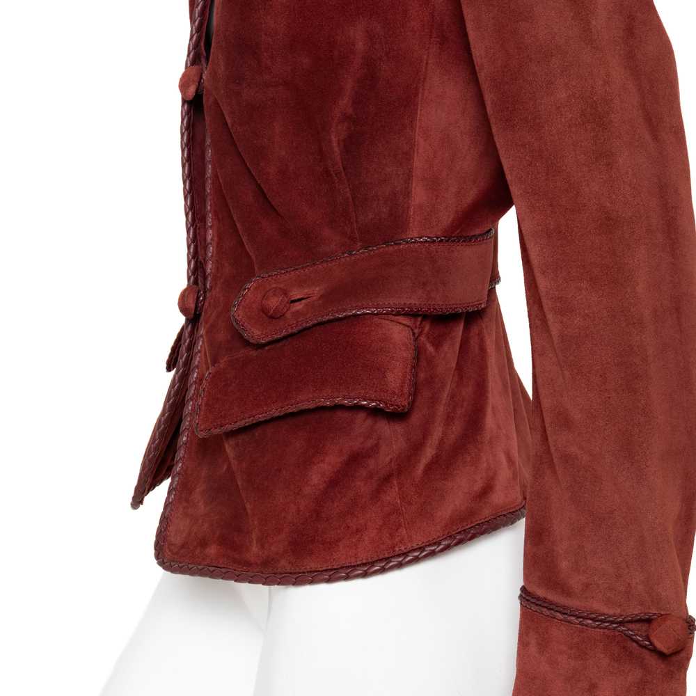 Early 2000s Burgundy Suede Whipstitch Jacket - image 8