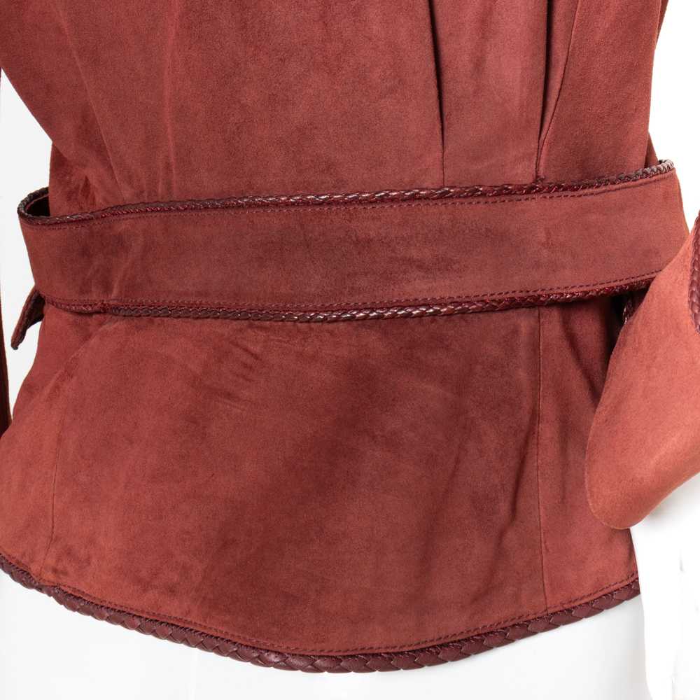 Early 2000s Burgundy Suede Whipstitch Jacket - image 9