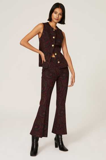 Rosetta Getty Paisley Cropped Flare Pants