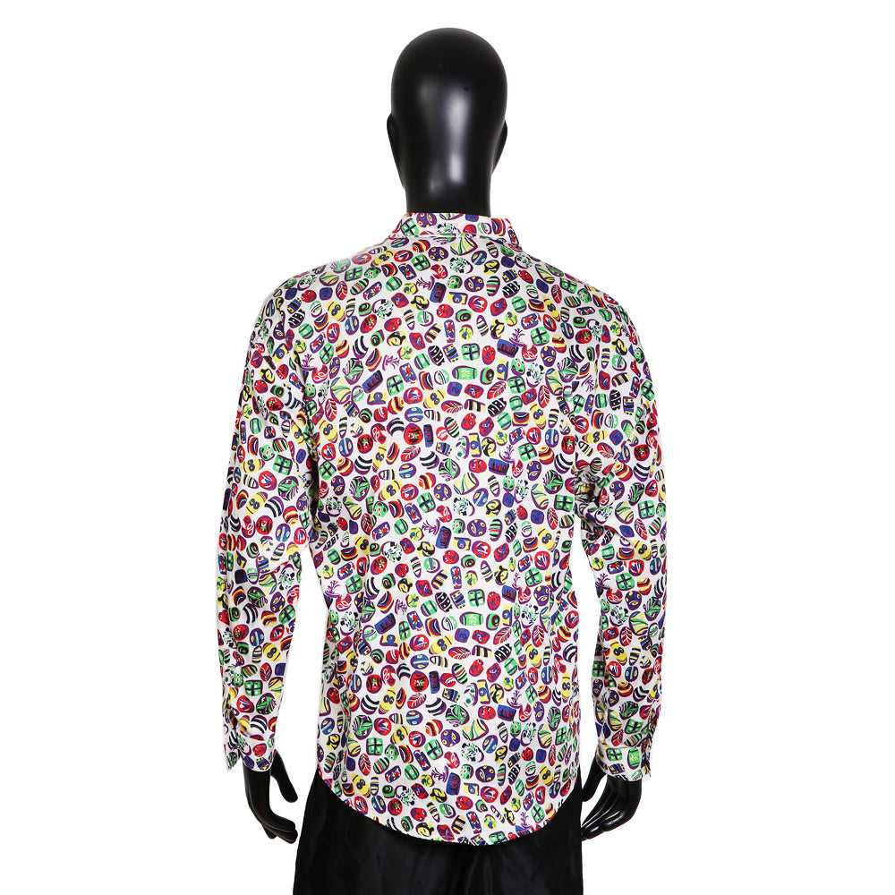 Men's Graphic Print Button Up Shirt - image 2
