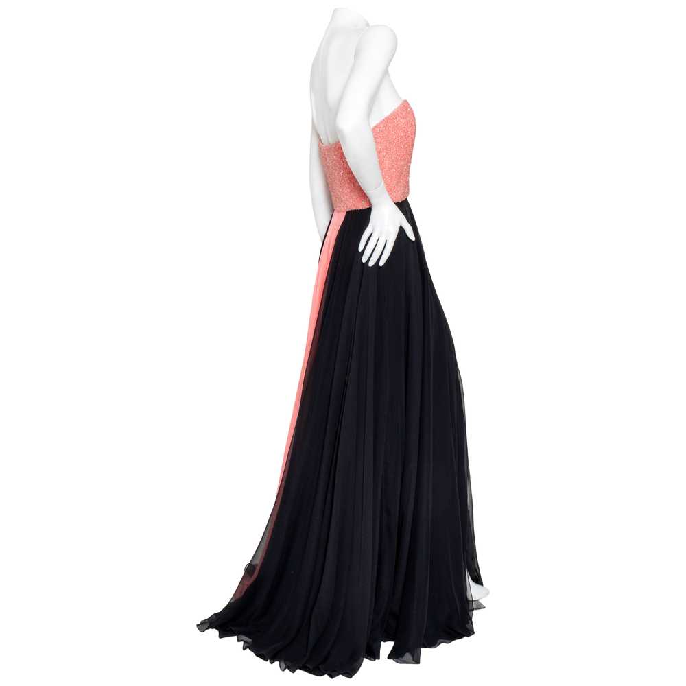 Pink and Black Silk Beaded Gown - image 2