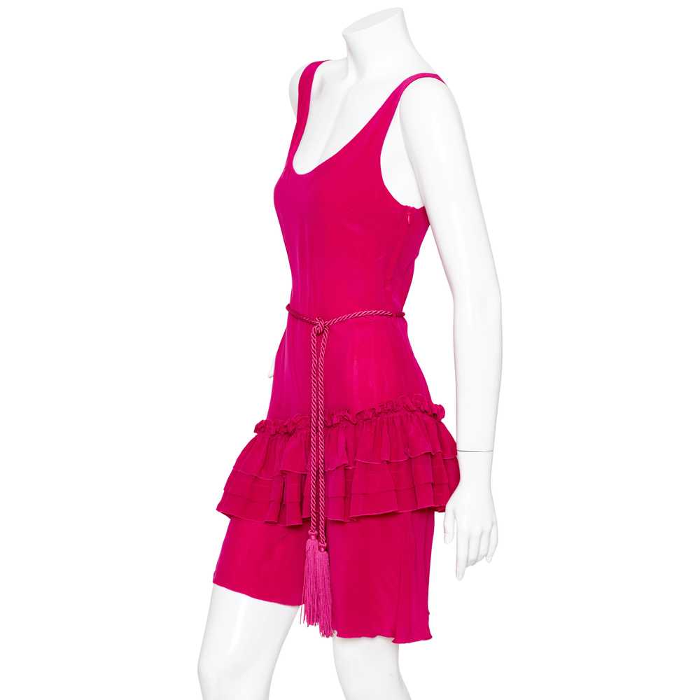 Pink Silk Georgette Ruffled Dress - image 2