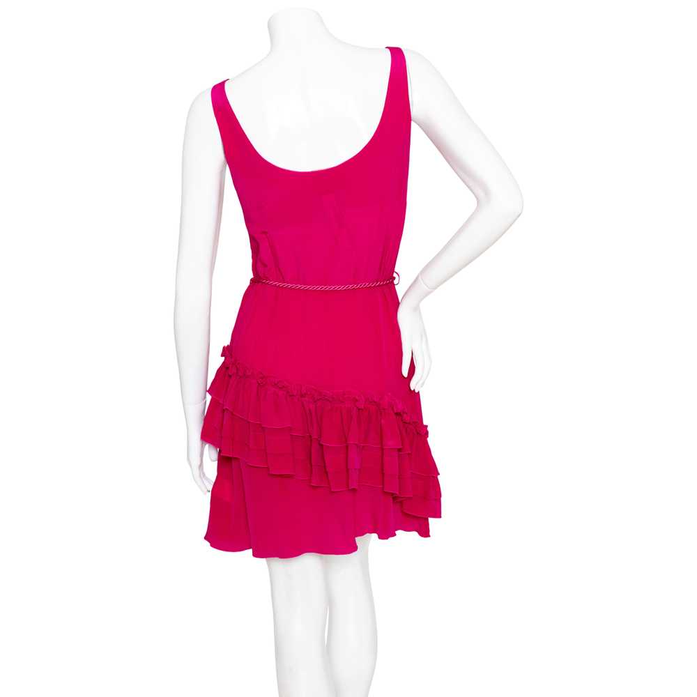 Pink Silk Georgette Ruffled Dress - image 3