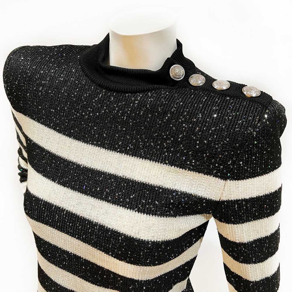 Striped Patterned Sparkle Sweater - image 2