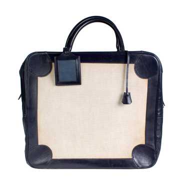 Vintage Navy Leather and Canvas Omnibus Bag