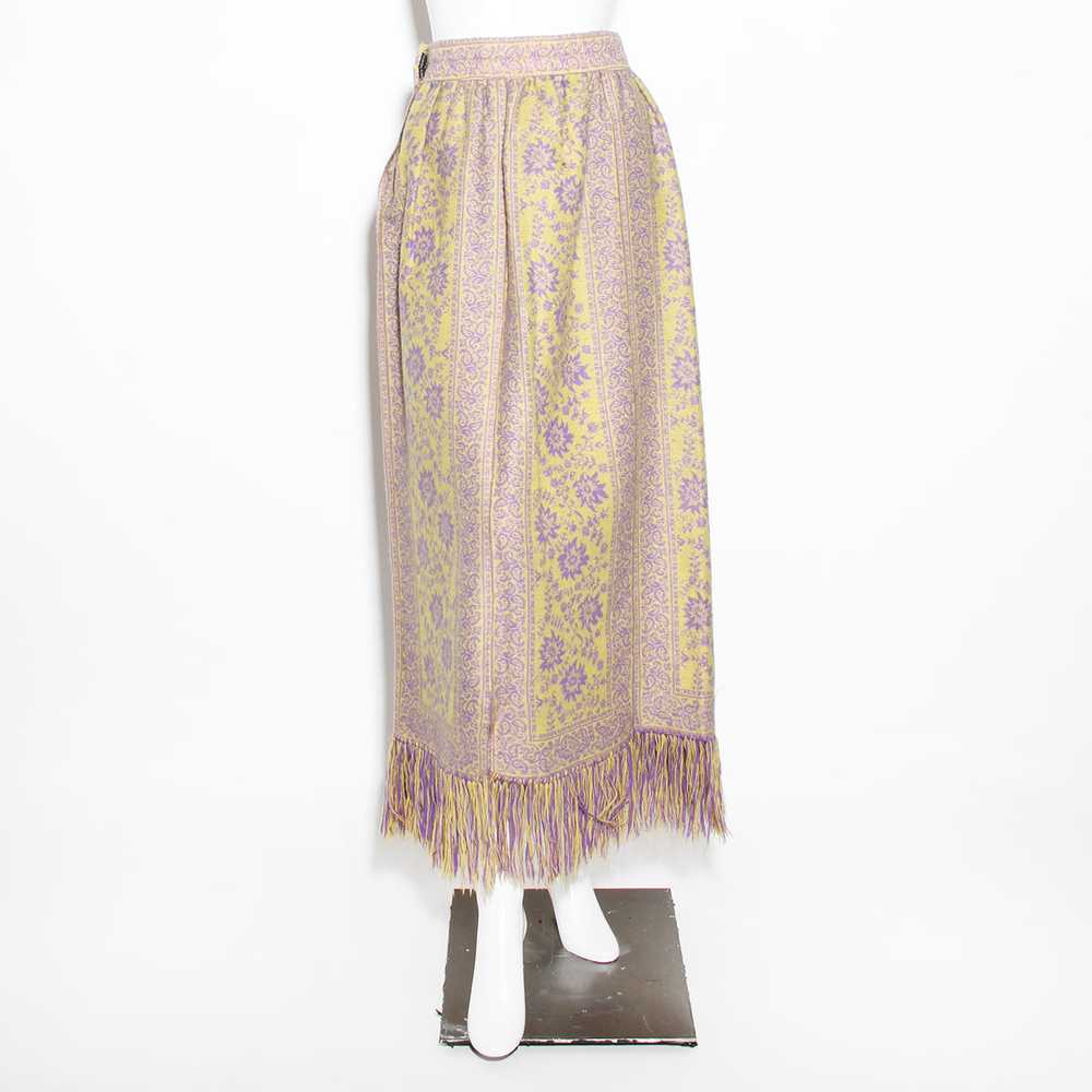 Vintage Wool Floral and Paisley Patterned Maxi Sk… - image 1