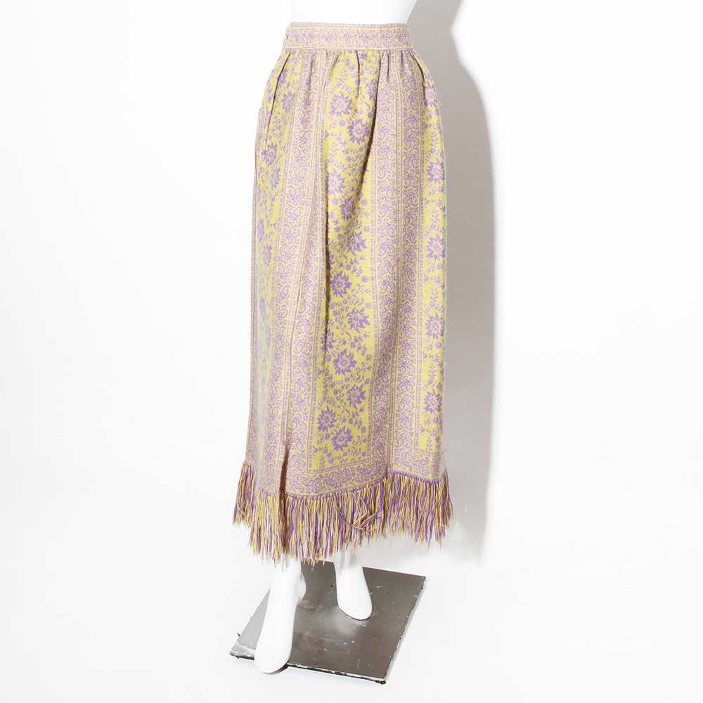 Vintage Wool Floral and Paisley Patterned Maxi Sk… - image 2