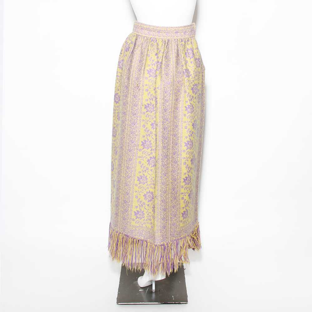 Vintage Wool Floral and Paisley Patterned Maxi Sk… - image 3