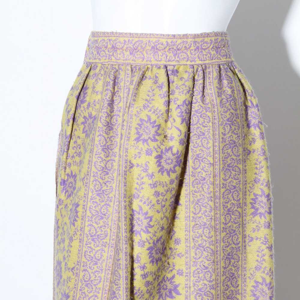 Vintage Wool Floral and Paisley Patterned Maxi Sk… - image 4