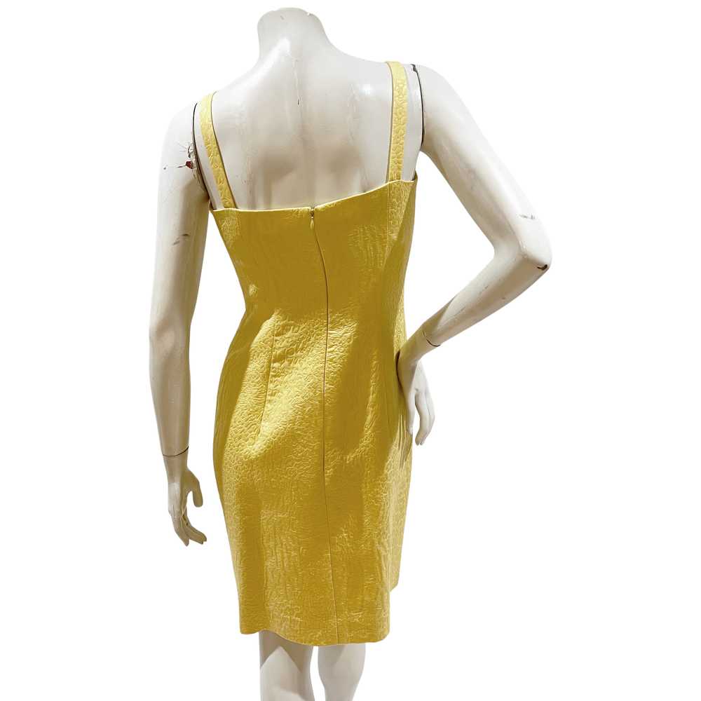 Yellow Cotton Textured Sheath Dress - image 2