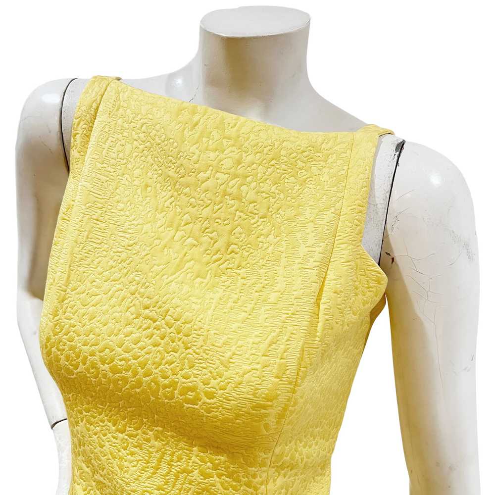 Yellow Cotton Textured Sheath Dress - image 3