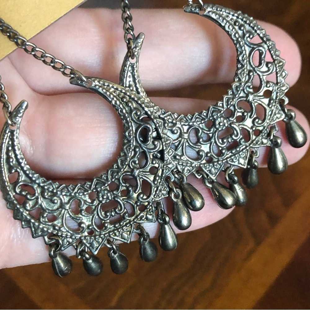 Jewelry Repurposed dark brass filigree chandelier… - image 3