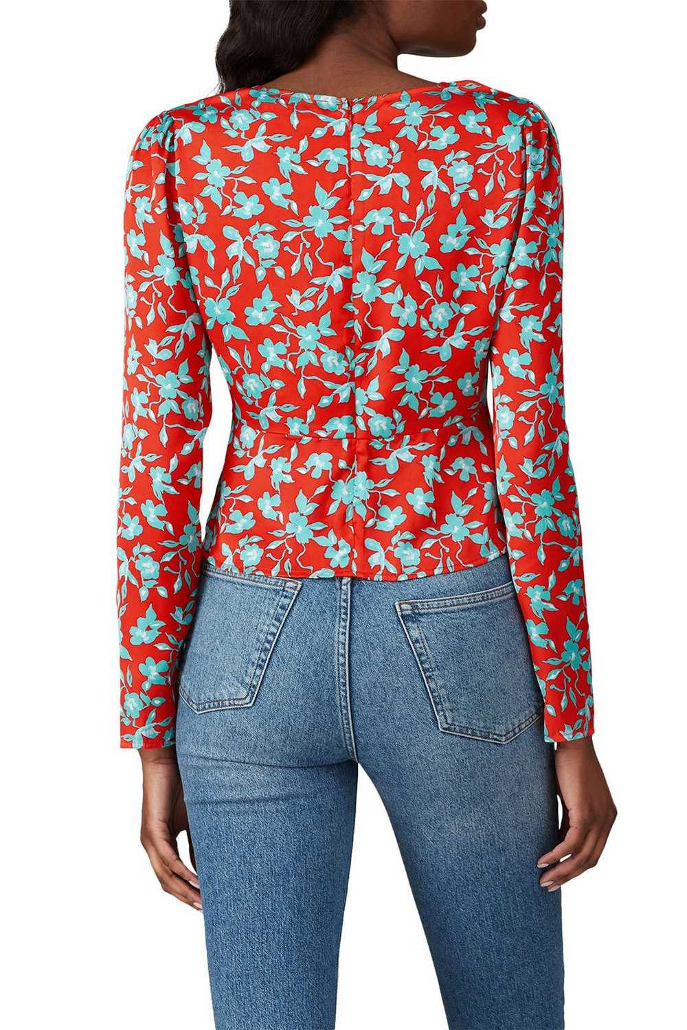 Love, Whit by Whitney Port Red Floral Crop Top - image 3