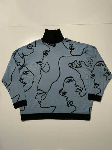 Boohoo Boohoo Man Scribble Line Face Turtleneck K… - image 1