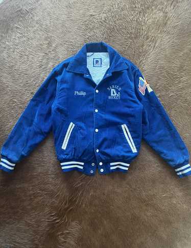 BLUE WHITE LEATHER VARSITY – Vintage-Rag