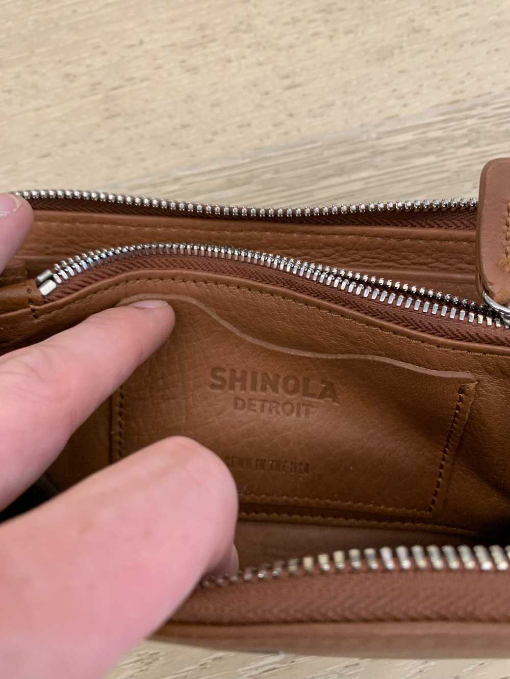 Shinola Shinola light brown wallet Detroit zip - image 2