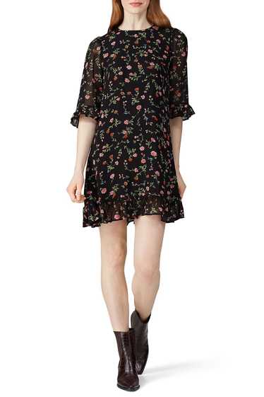 GANNI Black Floral Mini Dress - image 1