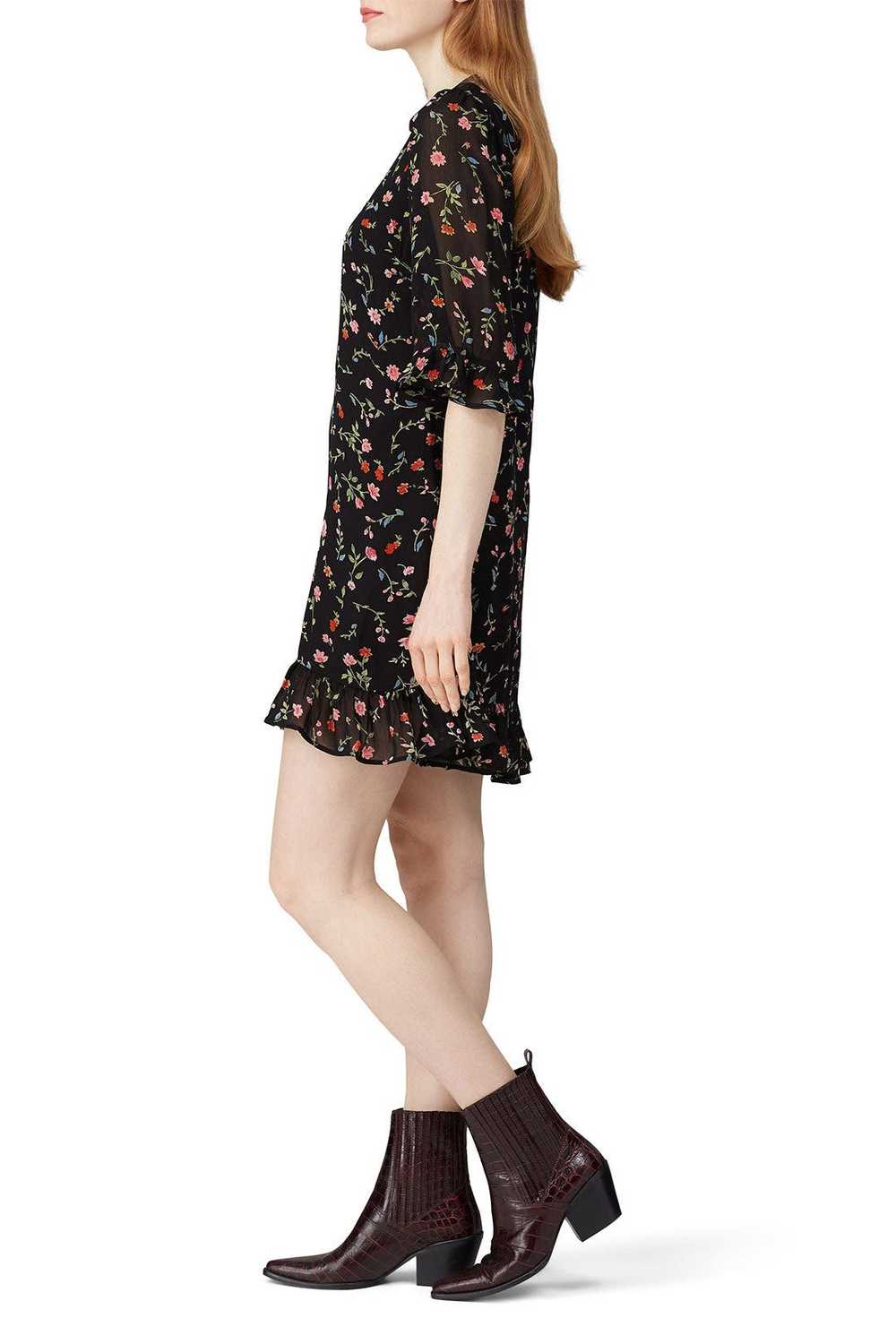 GANNI Black Floral Mini Dress - image 2