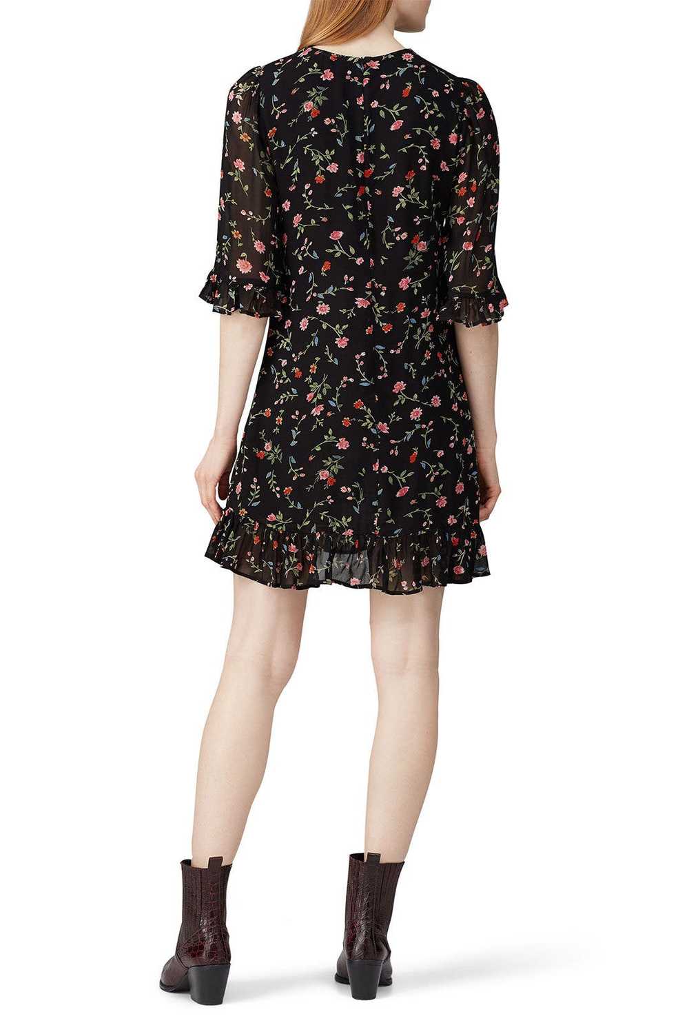 GANNI Black Floral Mini Dress - image 3