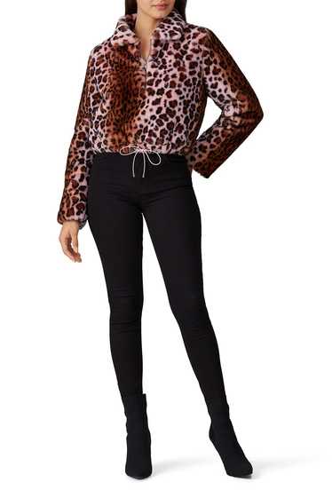 KENDALL + KYLIE Faux Fur Pink Leopard Jacket
