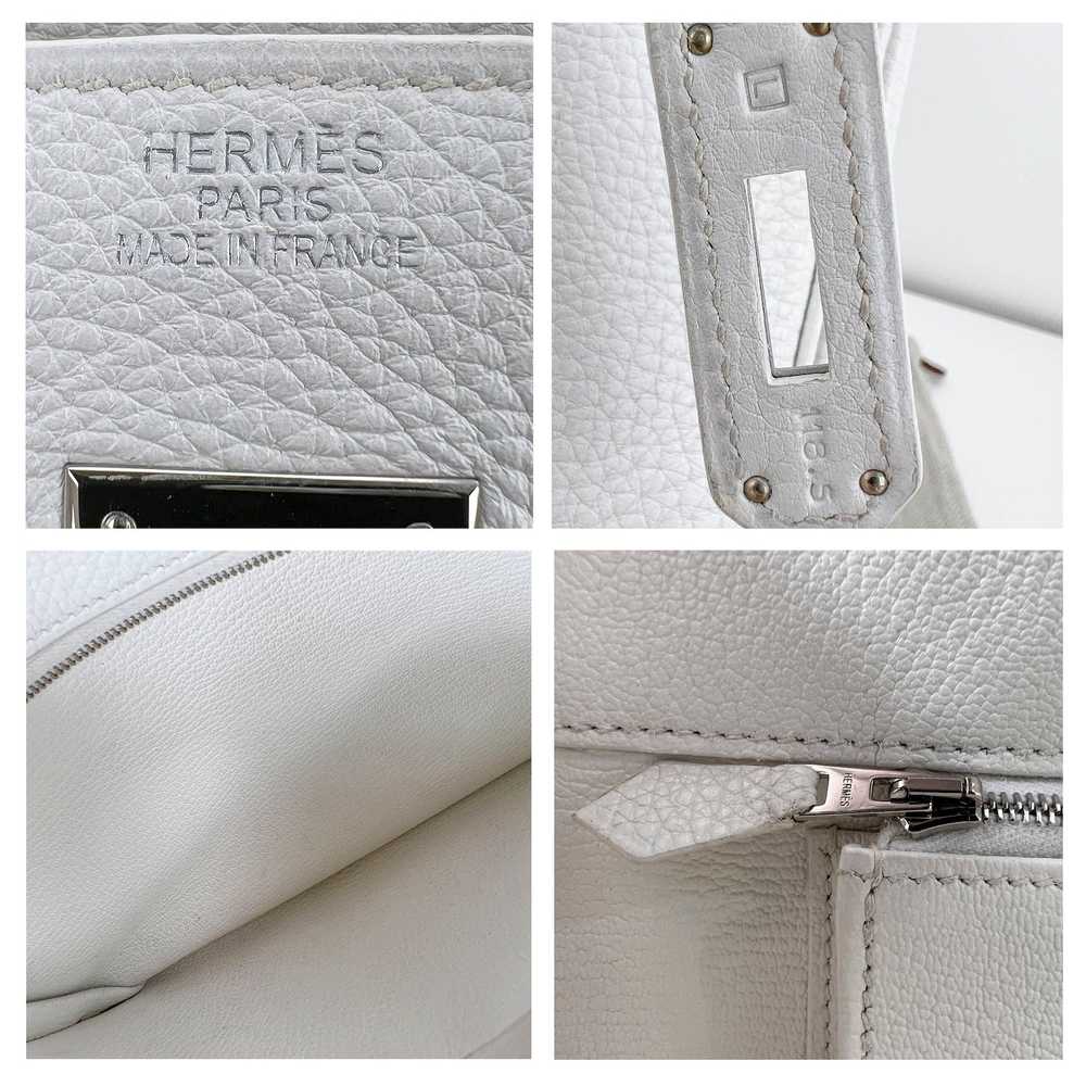 Hermes Hermes Clemence Leather Birkin 35 White wi… - image 12