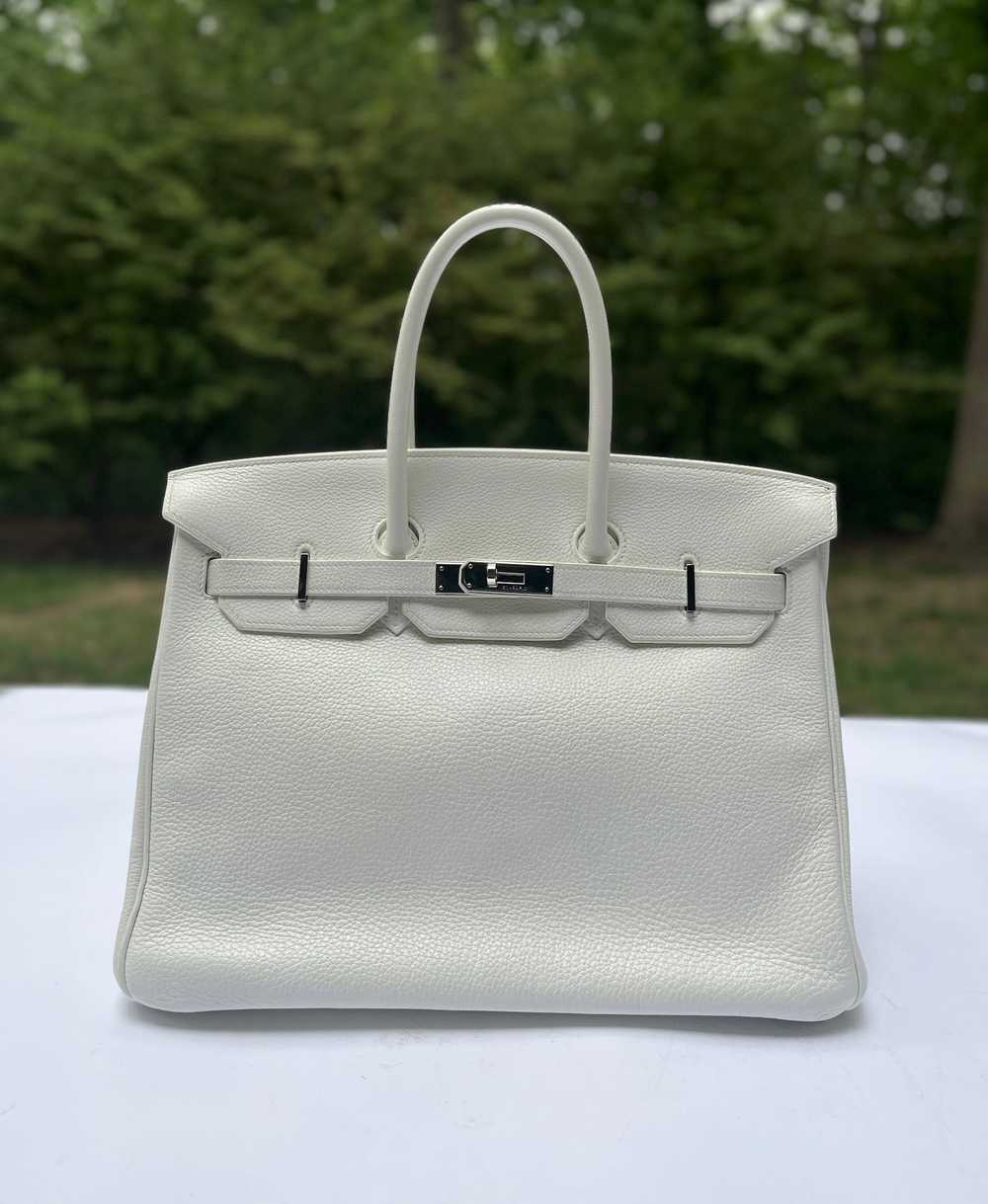 Hermes Hermes Clemence Leather Birkin 35 White wi… - image 1