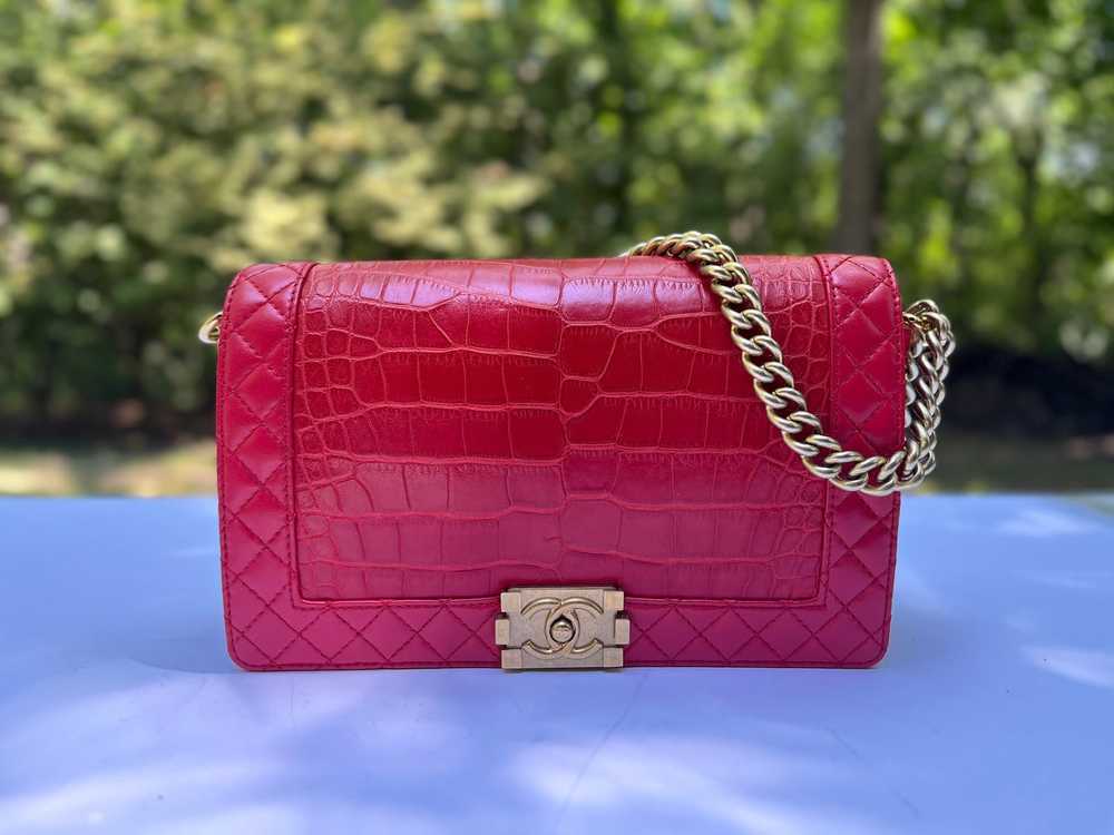 Chanel Chanel Rare Alligator Boy Bag in Red - image 1