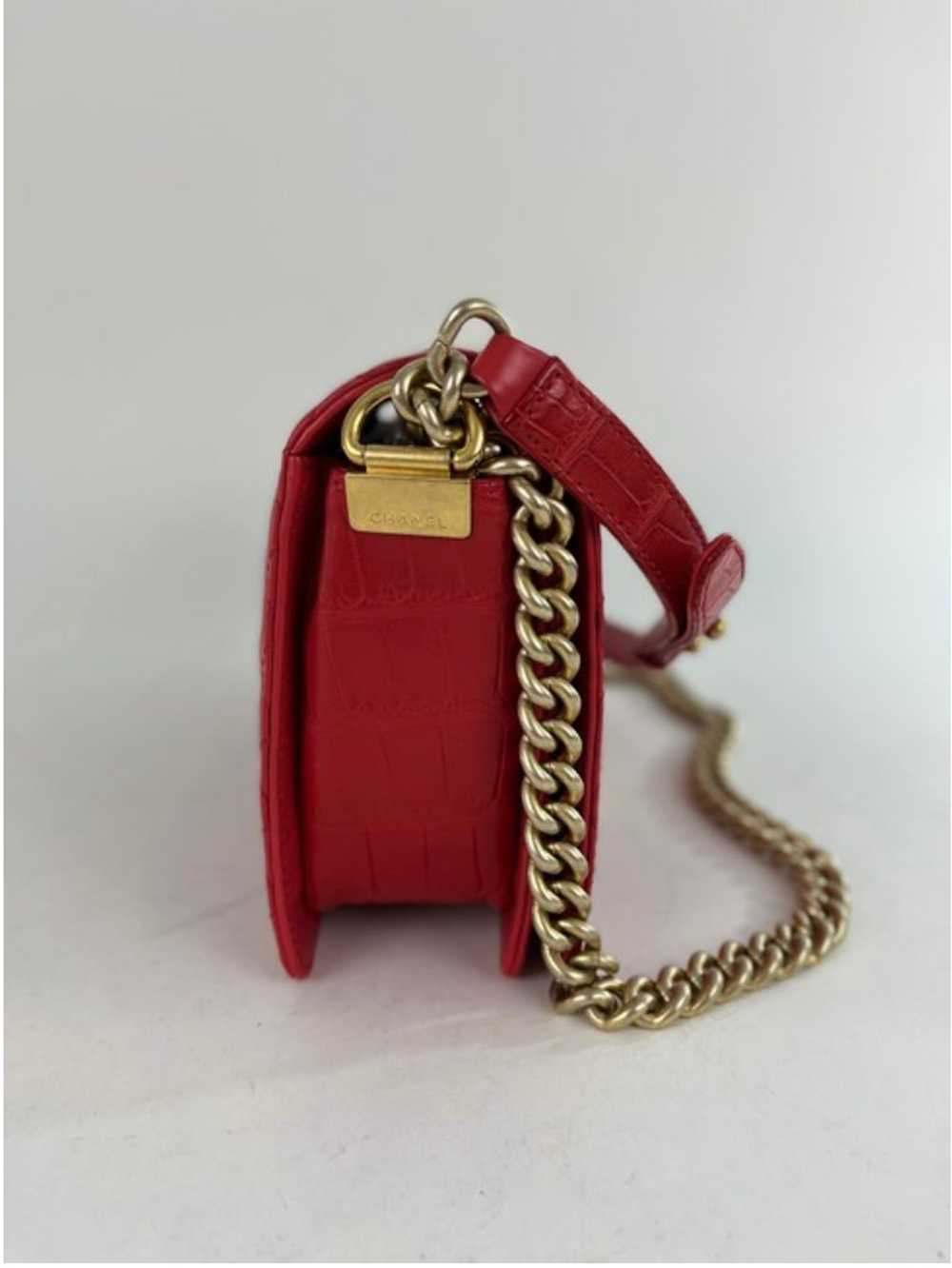 Chanel Chanel Rare Alligator Boy Bag in Red - image 4