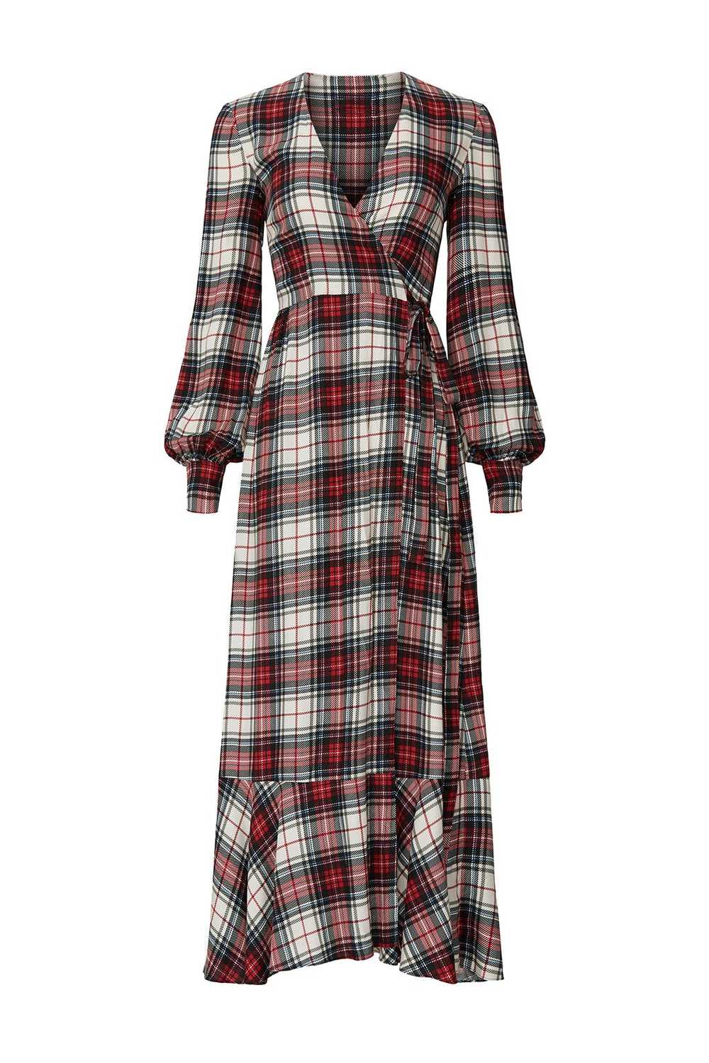 Petersyn Plaid Salal Wrap Dress - image 5