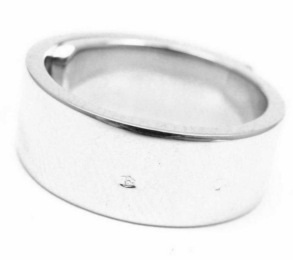 Hermes 18k White Gold "H" Lock Band Diamond Ring - image 3