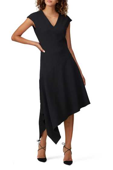 Josie Natori Black Asymmetrical Hem Dress