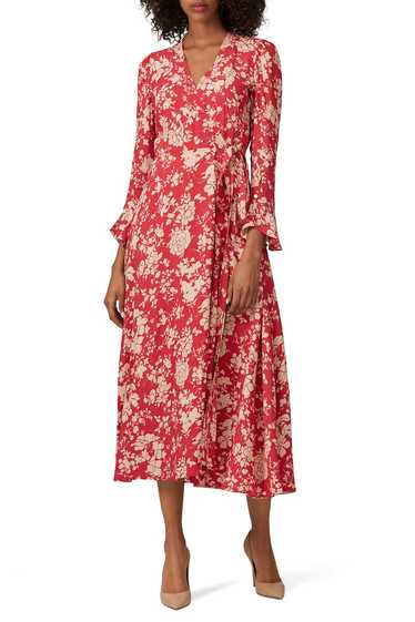 Polo Ralph Lauren Red Floral Printed Wrap Dress