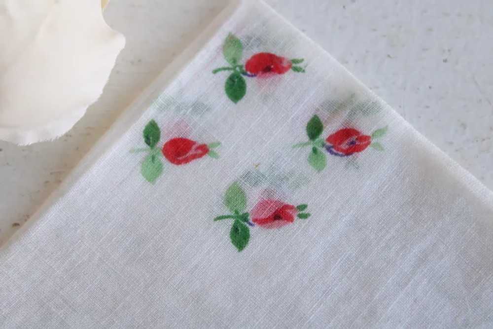 Vintage Handkerchief, Cotton Floral Print, Blue P… - image 6