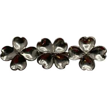 Vintage Nye Sterling Silver Triple Dogwood Floral 