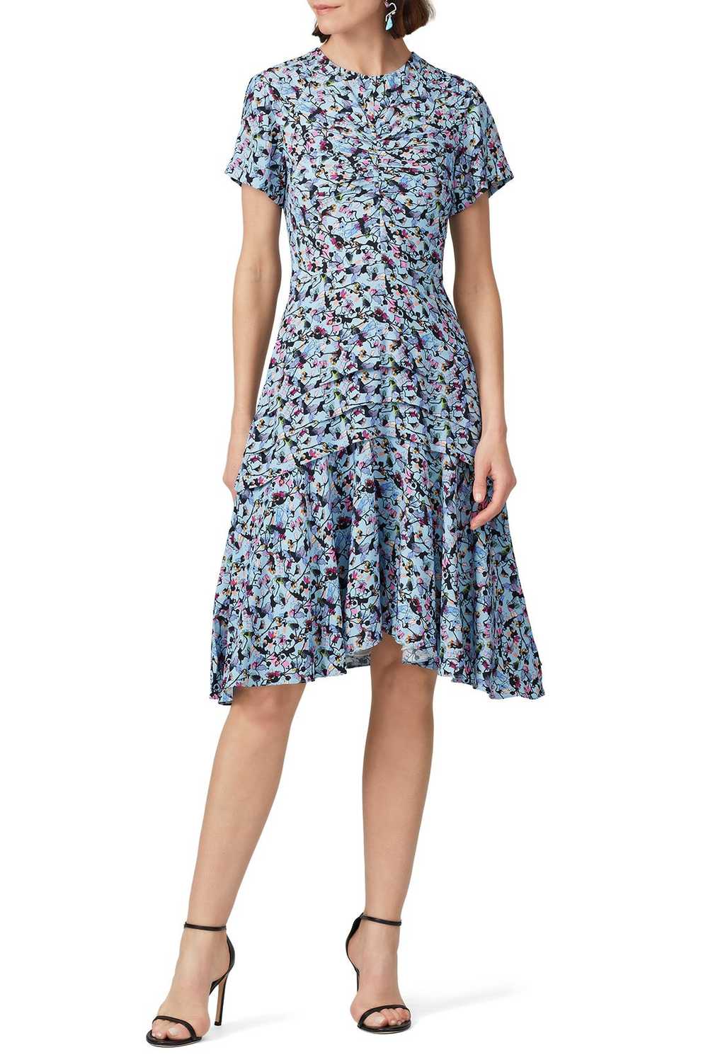 Jason Wu Collection Blue Floral Day Dress - image 1