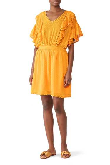 Scotch & Soda Yellow Ruffle Lace Dress - image 1
