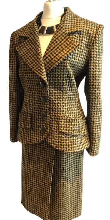 GIVENCHY Vintage Tweed Check Suit 2 Piece Jacket S