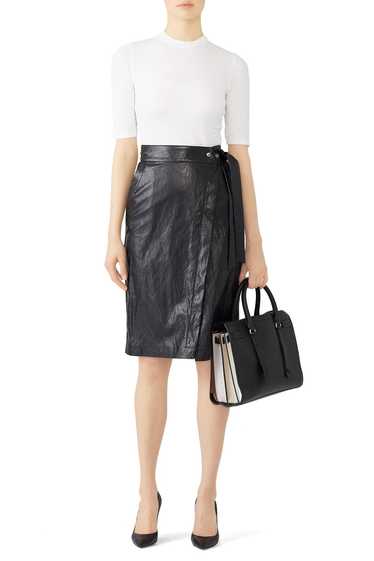 (nude) Faux Leather Wrap Skirt