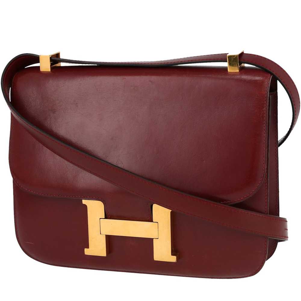 Hermes burgundy leather handbag - Gem